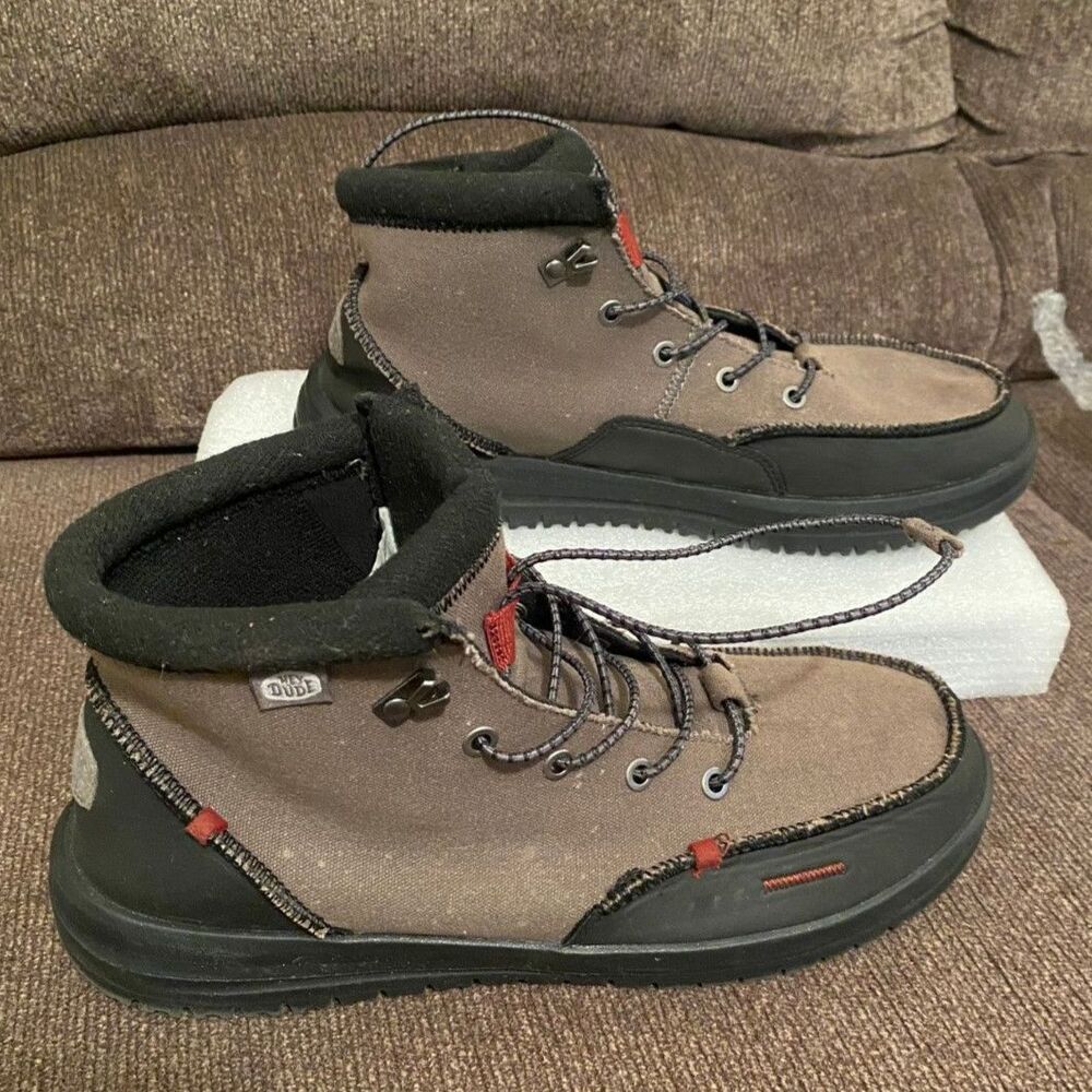 Hey Dude Bradley Waxed Canvas Gray Boots Men Size 11